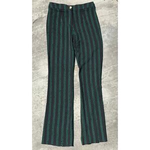 Edward Achour Paris Black Broken Green Pinstripe Trousers, EU 40 US 6 🗼